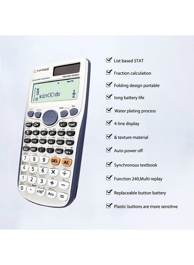 CTIFREE Scientific Calculators,Math Calculator with 417 Functions, 4-Line LED Display, Portable and Cute School Supplies for Middle High College - Image 4